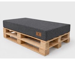 Paletkussen 120x80x15 cm Grafiet – Premium Zitkussen voor Palletbank met Waterafstotende UV-bestendige Linnenlook Hoes