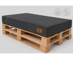 Paletkussen 120x80x15 cm Premium Zitkussen voor Palletbank – UV-bestendig, Waterafstotend, Linnenlook Stof, Afneembare Hoes – Dik Loungekussen voor Tuin en Terras, grafiet