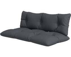 Paletkussen Set - Bankkussen Tuinkussen - Comfortabel Zitten - Knoopsluiting Design - 120x60x15cm - Donkergrijs