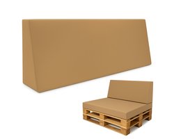 Paletkussens Outdoor Europallet Rugkussen 120x40 cm - Schuimrubber zitkussen voor pallets en palletbank Beige