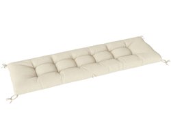 Palettenkissen - Afneembaar Zitkussen met Bevestigingsbanden - 198 x 65 x 13 cm - Beige