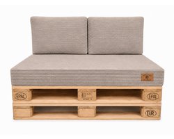Palettenset Kussens Beige 120x80 cm met 2 Rugkussens 60x40 cm – Corduroy Palletkussens voor Tuin, Balkon en Terras