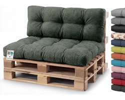 Pallet Kussen - Bank Kussen - Buiten Zitten - Ergonomische Vulling - 120x40 cm - Groen