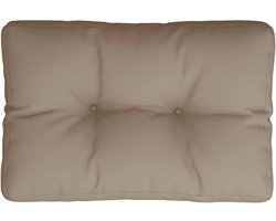 Pallet Kussen - Bank Kussen Tuin - Buiten Zitten - Duurzaam Polyester - 60x40x12 cm - Taupe