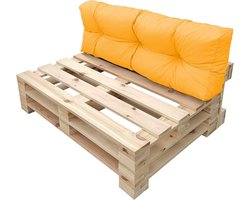 Pallet Kussen - Bank Kussen Tuin - Buiten Zitten - Waterafstotend Oxford - 120 x 50 cm - Geel