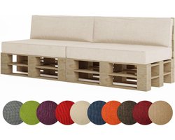 Pallet Kussen Set - Bank Kussen - Tuinmeubelen - Duurzaam Materiaal - 60x40cm - Crème