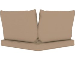 Pallet Kussen Set - Bankkussen Tuin - Buiten Ontspannen - Dikke Vulling - 3 delig - Taupe
