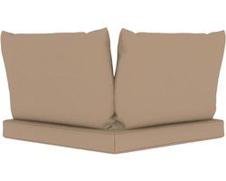 Pallet Kussen Set - Bankkussen Tuinkussen - Buiten Zitten - Dikke Vulling - 3 Delig - Taupe