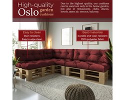 Pallet Kussen Set - Comfortabele Rug- en Zijkussens voor Tuinmeubels - 120x60 cm Paars