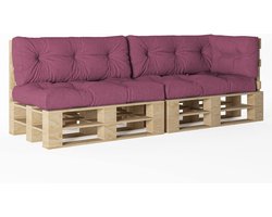 Pallet Kussen Set - Meubel Kussens - Comfortabel Zitten - Op Maat Gemaakt - 5 Delig - Paars