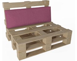 Pallet Kussen Set - Zitkussen Rugleuning - Tuinmeubelen Aankleden - OEKO-TEX Gecertificeerd - 120x40x12cm - Paars