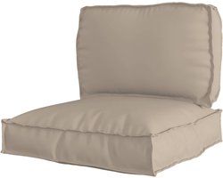 Pallet Kussen Set - Zitkussens Bank - Comfortabel Zitten - Waterafstotende Stof - 70x70x12 cm - Taupe