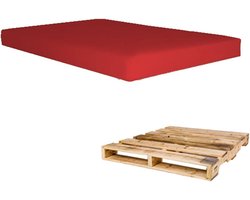 Pallet Kussen - Zitkussen Bank - Tuin Meubels - Waterafstotend Leerlook - 80 x 60 cm - Lichtrood