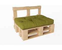 Pallet Kussen - Zitkussen Rugkussen - Buiten Zitten - Waterafstotend Linnenlook - 120 x 50 cm - Donkergroen