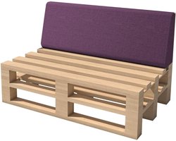 Pallet Kussen - Zitkussen Rugkussen - Buiten Zitten - Waterafstotend Polyester - 120x40x15 cm - Paars