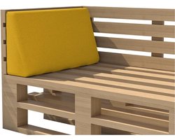 Pallet Kussen - Zitkussen Rugkussen - Buiten Zitten - Waterdicht Afneembaar - 60x40x10/20cm - Geel
