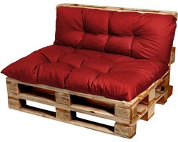 Pallet Kussen - Zitkussen Rugkussen - Buiten Zitten - Waterdicht & Dik - 60x60 cm - Rood