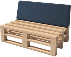 Pallet Kussen - Zitkussen Rugkussen - Comfortabel Zitten - Afneembaar Sloop - 120x40x15 cm - Blauw