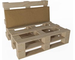 Pallet Kussen - Zitkussen Rugkussen - Terras Meubileren - Koudschuim Vlokken Vulling - 120x40x12cm - Bruin