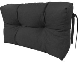 Pallet Kussen - Zitkussen Rugkussen - Tuinmeubilair Comfort - Schuimvlokken Vulling - 65 X 40 Cm - Zwart