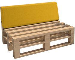 Pallet Kussen - Zitkussen Rugleuning - Buiten Zitten - Waterafstotend Stof - 120x40x10/20 - Geel