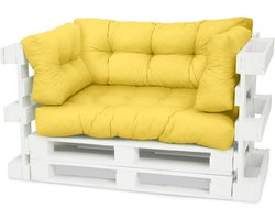 Pallet Kussen - Zitkussen Tuin - Loungen Buiten - Waterafstotend Stof - 120x40x15 cm - Geel