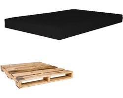 Pallet kussen - Zitkussen Tuin - Terras Meubilair - Waterafstotend Faux Leer - 120x80x10 cm - Zwart
