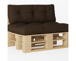 Pallet Kussens - Bank Kussens - Tuin Meubels - Waterafstotend Linnenlook - 120x80x12 cm - Donkerbruin