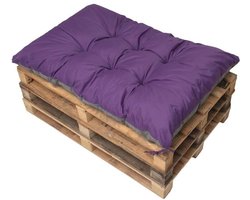 Pallet Kussens - Bankkussen Vloerkussen - Comfortabel Zitten - Afneembare Hoes - 120 x 60 cm - Paars