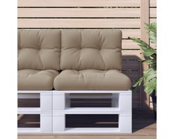 Pallet Kussens Set - Bank Kussen - Buiten Zitten - Waterafstotend Polyester - 50x50x12 cm - taupe