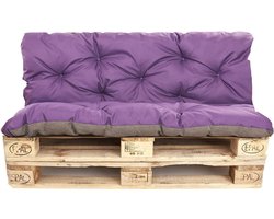 Pallet Kussens Set - Kussen voor Euro Pallets - Buiten Zitten - Waterafstotend - 120 x 80 cm - Paars