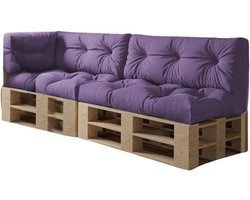 Pallet Kussens Set - Tuinkussens Bank Kussens - Loungen Buiten - Waterafstotende Oxford Stof - Set Van 5 - Paars