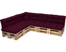 Pallet Kussens Set - Tuinkussens Sofa Terras - Euro Pallet Meubels - 8 Delige Set - 120x80cm 120x40cm - Paars