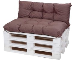 Pallet Kussens Set - Tuinmeubel Kussens - Buiten Zitten - Waterafstotend Materiaal - 120 x 80 cm - Bruin
