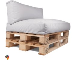 Pallet Kussens Set - Zitkussen Rugkussen - Bank Comfortabel Maken - Waterafstotend Acryl - 120 x 80 cm - Zilver Grijs