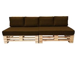 Pallet Kussens - Tuinkussens Sofa Kussens - Terras Meubels Aankleden - Waterafstotende Coating - Set Van 6 - Bruin