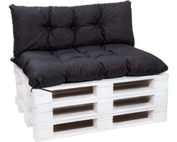 Pallet Kussens - Tuinmeubel Kussens - Buiten Zitten - Waterafstotend Materiaal - 120 x 80 cm - Zwart