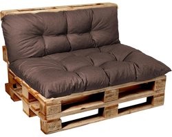 Pallet Kussens - Zitkussen Rugkussen - Buiten Zitten - Waterafstotend Materiaal - 120x60 cm - Bruin