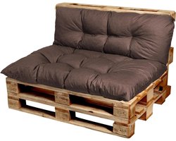 Pallet Kussens - Zitkussen Rugkussen - Buiten Zitten - Waterafstotend Materiaal - 120x60 cm - Bruin