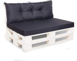 Pallet Kussens - Zitkussen Set - Buiten Zitten - Waterbestendig Materiaal - 120x60 + 120x50 - Zwart