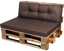 Pallet Kussens - Zitkussens Bank - Loungen Buiten - Waterafstotend - 120 x 60 cm - Bruin
