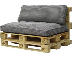 Pallet Kussens - Zitkussens Bank - Tuinmeubels Creëren - Afneembare Hoes - Set 1+1 - Grijs