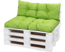 Pallet Kussenset - Tuinkussens Bank Kussens - Buiten Zitten - Waterafstotend - 120x60 cm - Limoen