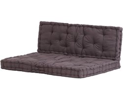Pallet vloerkussens - Bankkussens Tuin - Comfortabel Zitten - Dikke Katoen Vulling - 120 x 40 cm - Antraciet