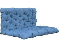 Palletkussen met rugdeel - Bankkussen loungekussen - Buiten zitten - Oeko-Tex gecertificeerd - 140 x 120 x 10 cm