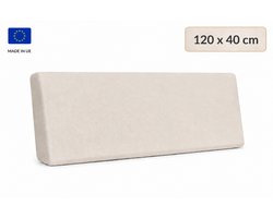Palletkussen Rugkussen 120x40 cm Licht Beige Linnenlook - Paletkussen voor Palletbank - Afneembare Hoes