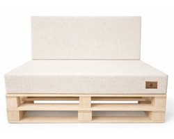Palletkussen set 2-delig voor tuinbank en palletmeubels - UV-bestendig, waterafstotend, met afneembare hoes, beige