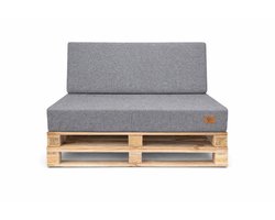 Palletkussen set 2-delig - zit- en rugkussen 120x80 cm, linnen grijs