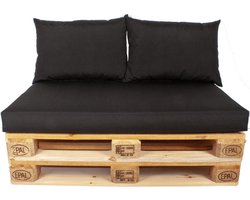 Palletkussen set plof Zwart 120x80x10 cm