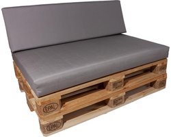 Palletkussen set  strak Grijs 120x80x10 cm